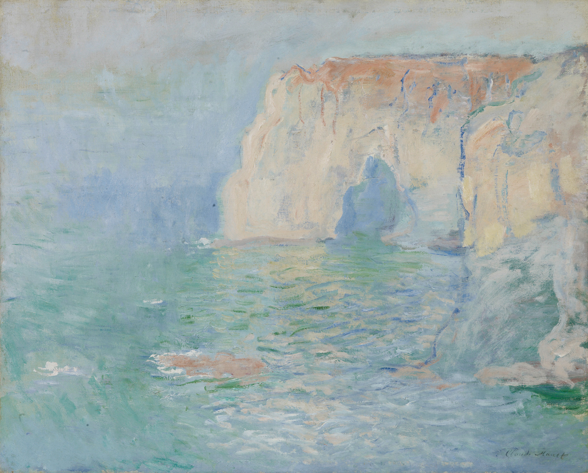 Claude Monet, "Étretat, la Manneporte, reflets sur l’eau", vers 1885, Musée des Beaux-Arts, Caen