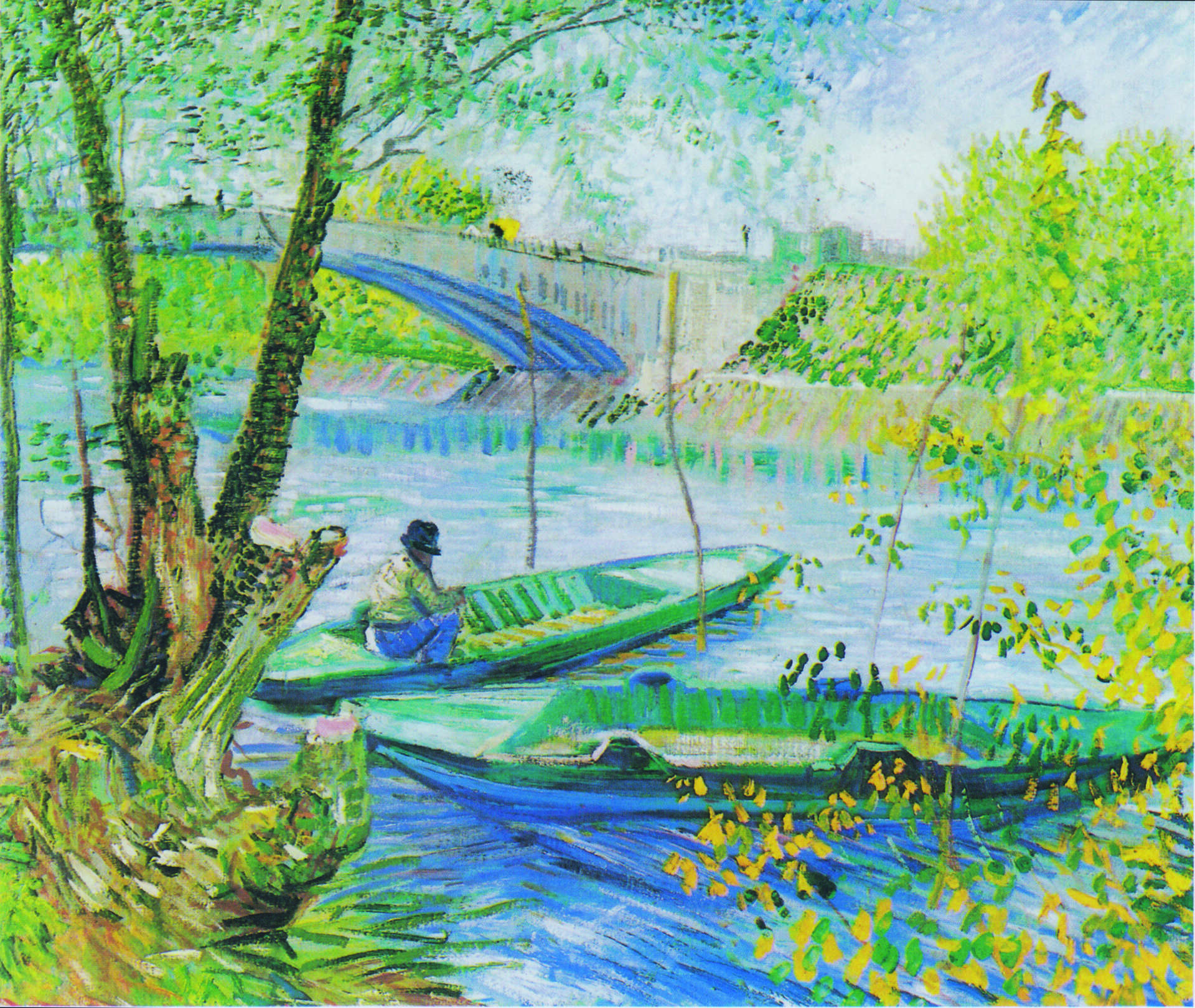 Sur la trace des Impressionnistes à Asnières-sur-Seine, tableau de Van Gogh, La pêche au printemps © Art Institute of Chicago