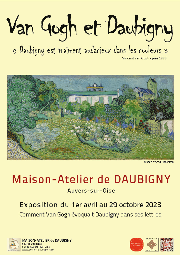 Van Gogh et Daubigny : affiche de l'exposition à la Maison-atelier Daubigny à Auvers-sur-Oise