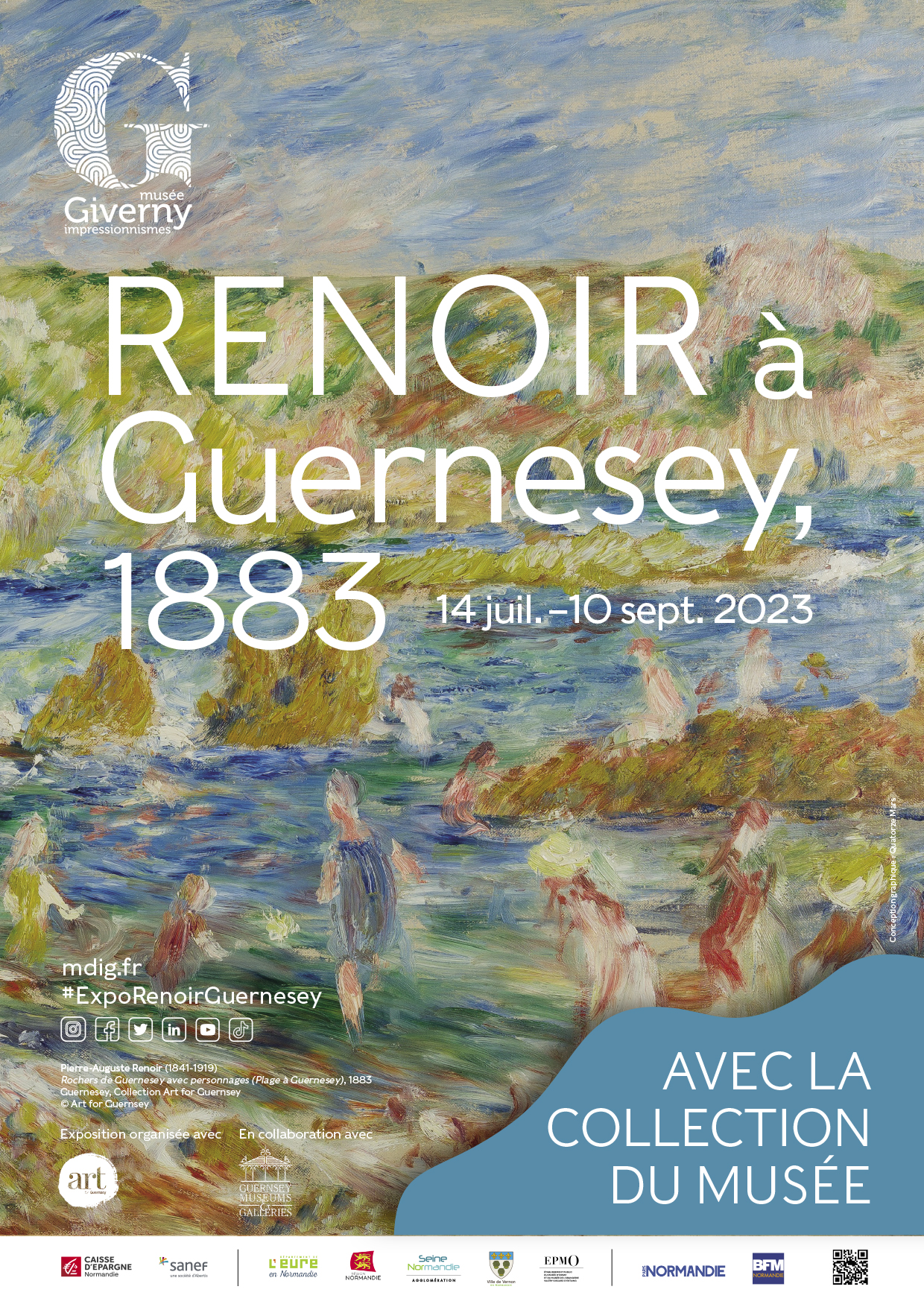 Renoir à Guernesey : affiche de l'exposition au MDIG