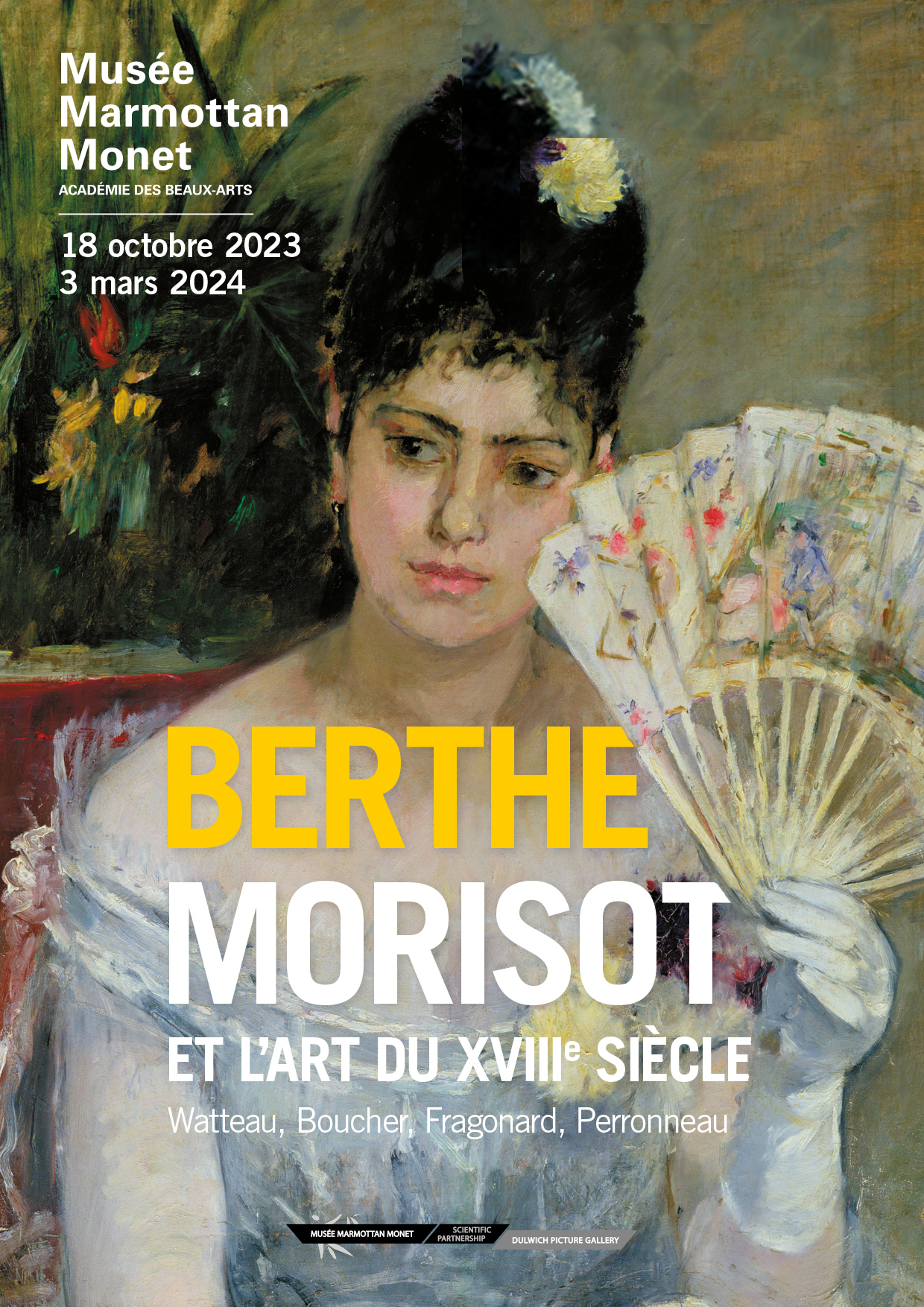 Exposition "Berthe Morisot et l'art du 18ème siècle" au musée Marmottant Monet : affiche
