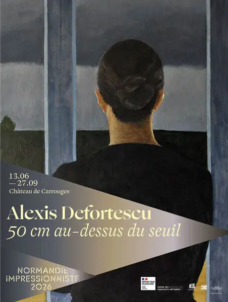 Exposition 50cm au-dessus du seuil. Alexis Defortescu : affiche de l'exposition pour le Festival Normandie Impressionniste 2026