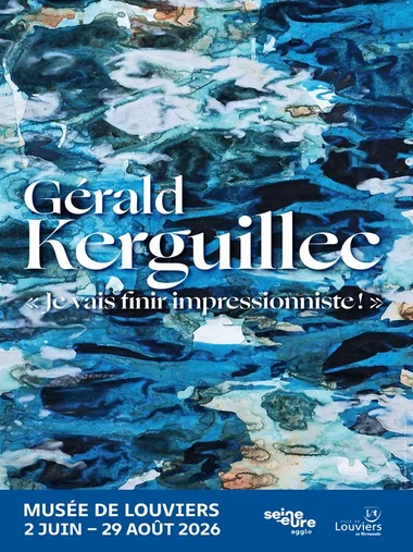 Affiche de l'exposition "Je vais finir impressionniste ! " de Gérald Kerguillec pour le Festival Normandie Impressionniste 2026 à Louviers