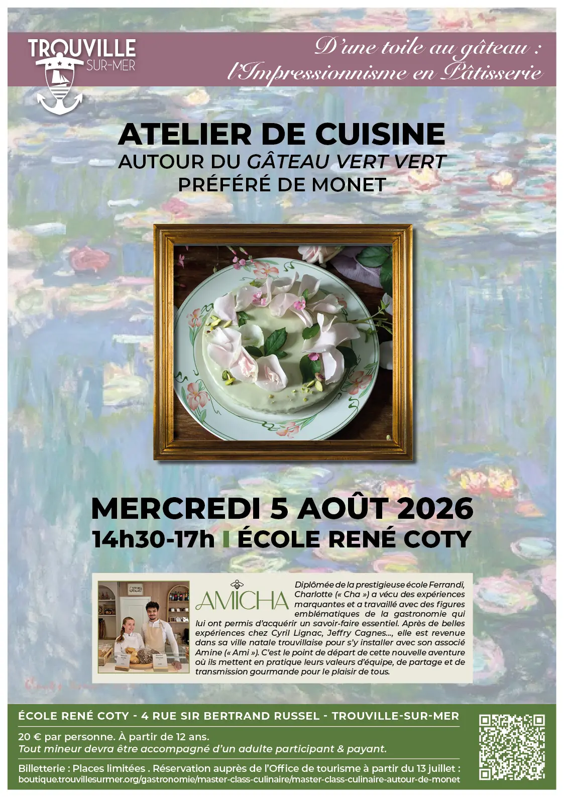 "L'Impressionnisme à croquer" à Trouville-sur-Mer : Master class et atelier cuisine autour du gâteau préféré de Monet.